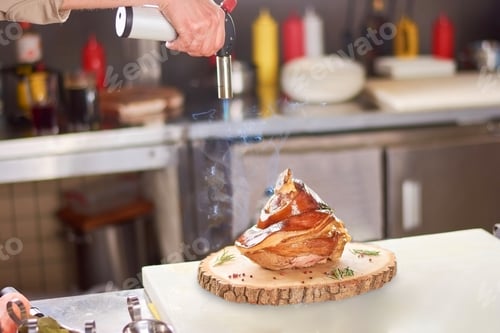 Preview: Processing of lamb shank with torch burner