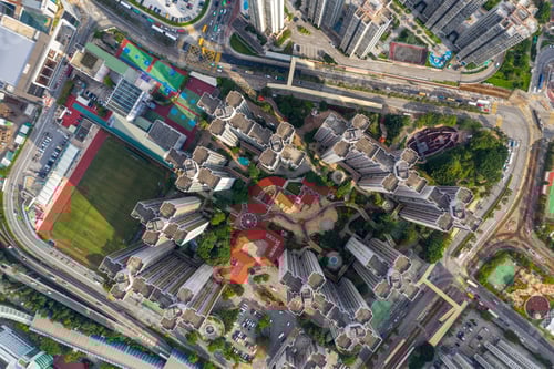 Preview: Tuen Mun, Hong kong 16 May 2019: Top view of Hong Kong residnetial district