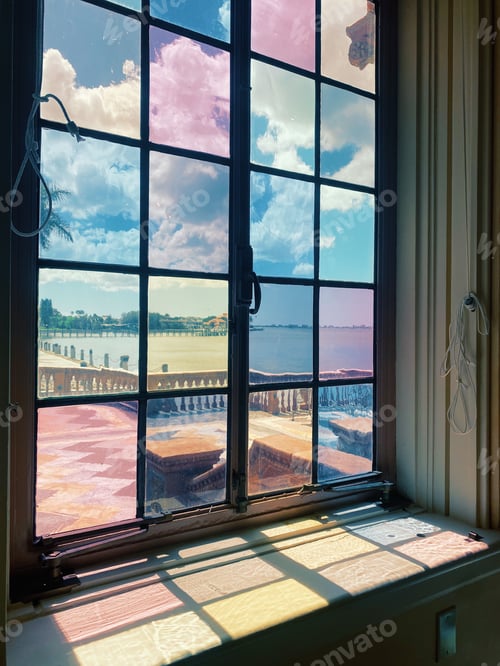 Preview: Aesthetic shot of colorful window panes