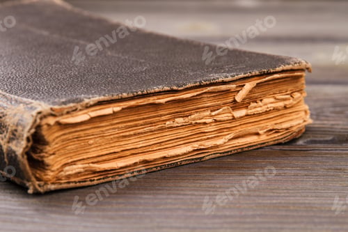 Preview: Very old book close-up.