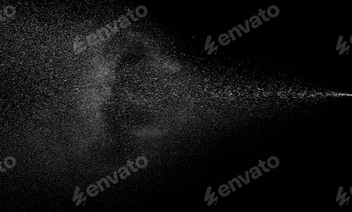 Preview: Steam and powder on a black background