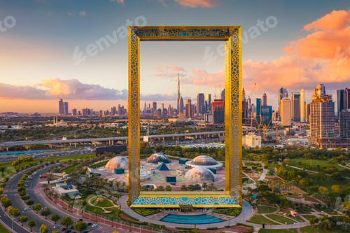 Preview: Dubai Downtown skyline, United Arab Emirates or UAE. Urban city.