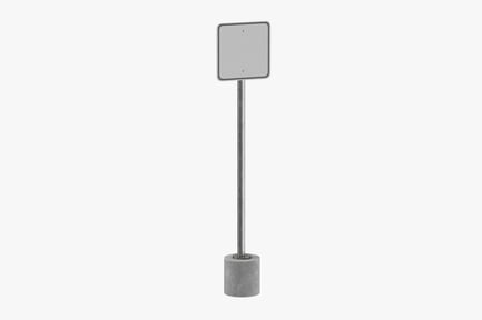 Preview: Square Street Sign on Post with Concrete Base