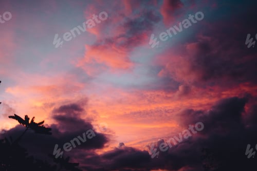 Preview: Sunset colors cloud orange and blue sky