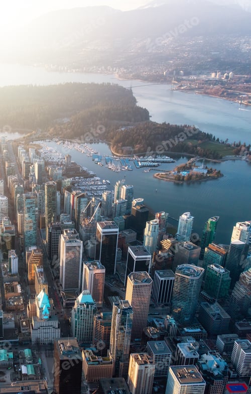 Preview: Downtown Vancouver, British Columbia, Canada. Modern City on West Coast. Aerial