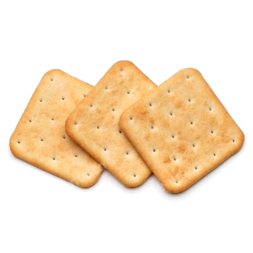 Preview: Dry cracker cookies isolated on white background cutout