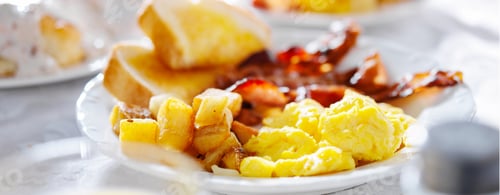Preview: breakfast with eggs bacon and hashbrowns panorama