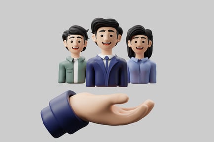 Preview: Three people and a hand.
