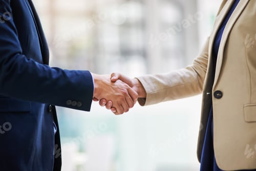Preview: Forging new business associations. Shot of two businesspeople shaking hands.