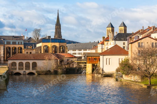 Preview: The Moselle River Flows through the Ancient Town of Metz, France