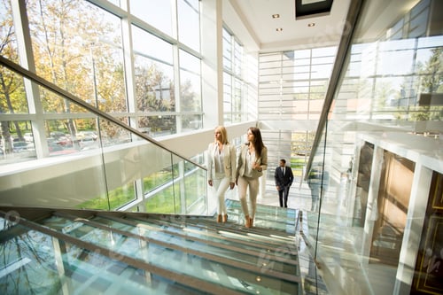 Preview: Multiethnic people walking in the office