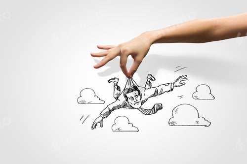 Preview: Hand Drawing Image Of Businessman. Business Challenge
