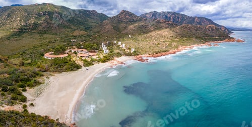 Preview: Aerial view of East coast of Sardinia island near Su Sirboni beach