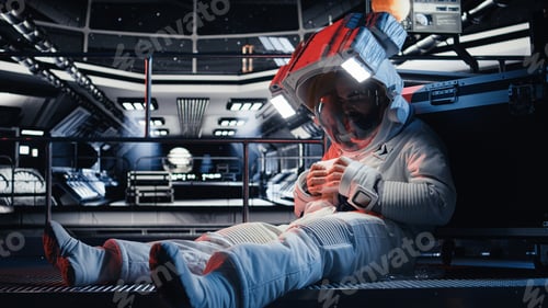 Preview: Astronaut attempts to fix damaged suit after red light error inside spacecraft