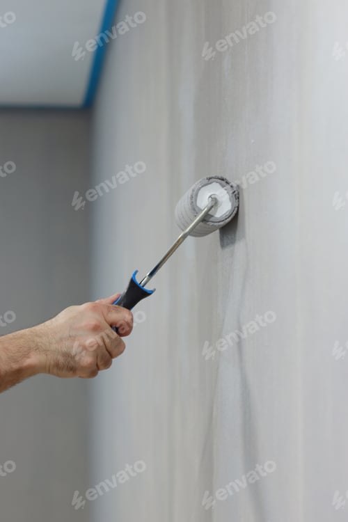 Preview: Home improvement, painting wall, home, renovation, work, job, working.