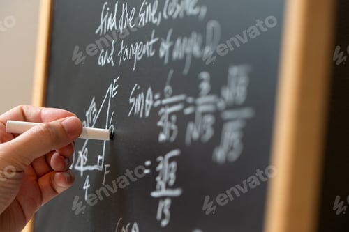 Preview: Algebra mathematic formula written on chalkboard