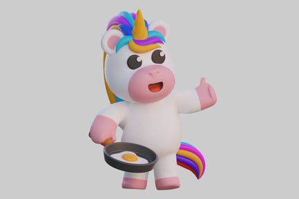 Preview: Chef unicorn with frying pan