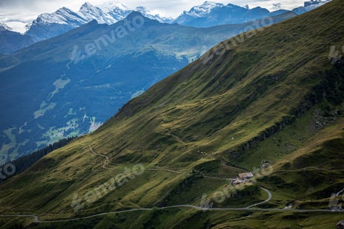 Preview: Scenic view of a path leading to the mountain peak
