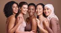 Preview: Smiling Women Posing for Beauty Portrait Together