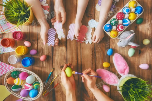 Preview: family preparing for Easter