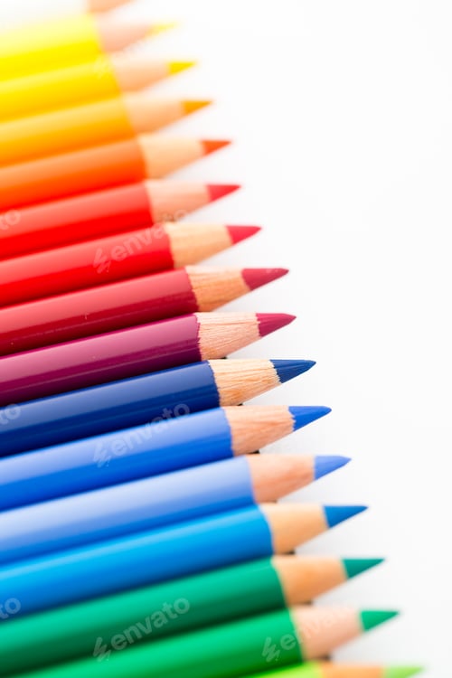 Preview: Group of Colour pencils isolated on white
