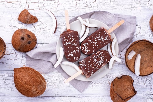 Preview: Coconut popsicles in chocolate glaze