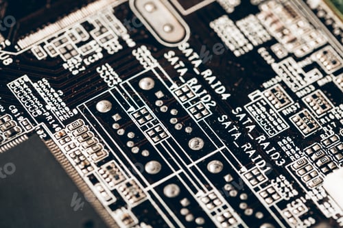 Preview: Computer mother board close up.Computer parts