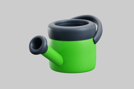 Preview: Emerald Green Watering Can with Contrasting Black Handle