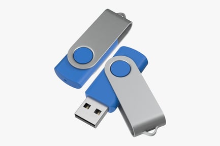 Preview: Blue Promotional USB Drive with Swivel Cover