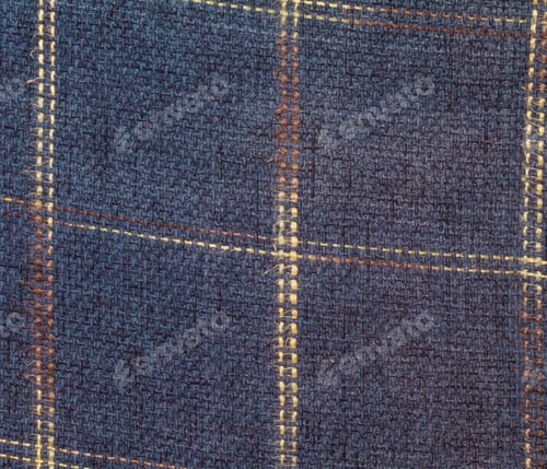 Preview: Blue Woven Plaid Fabric Close Up Background