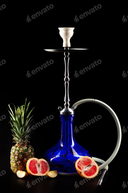 Preview: Fruit flavor hookah isolated on black background