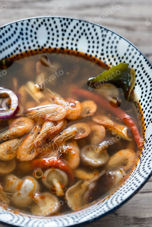Preview: Bowl of thai tom yum soup