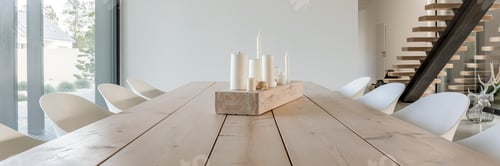 Preview: Candles on table made of wood boards