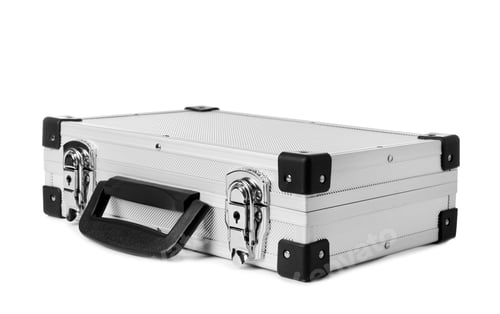 Preview: Stylish aluminum hard case on white background
