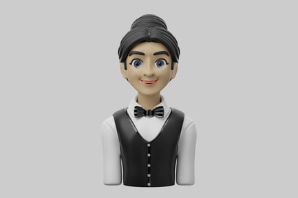 Preview: Cartoon waitress bust figure