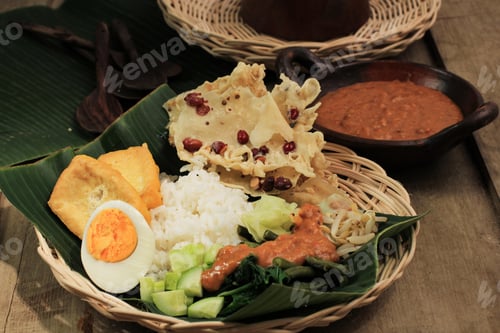 Preview: Pecel is a Traditional Food from East and Central Java, Indonesia.
