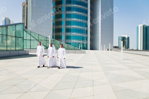 Preview: Middle eastern businessmen on a skyscraper