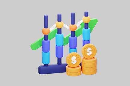 Stacked cube graph with coins
