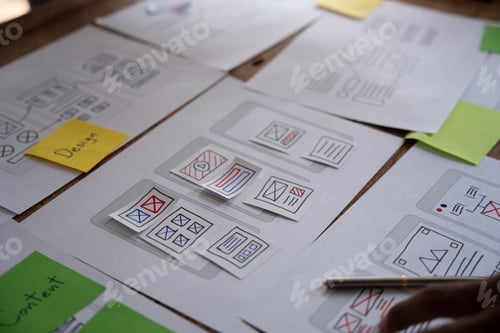 Preview: ux Graphic designer creative sketch planning application process development prototype wireframe for