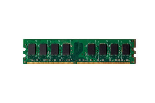 Preview: Closeup shot of random access memory card isolated on a white background