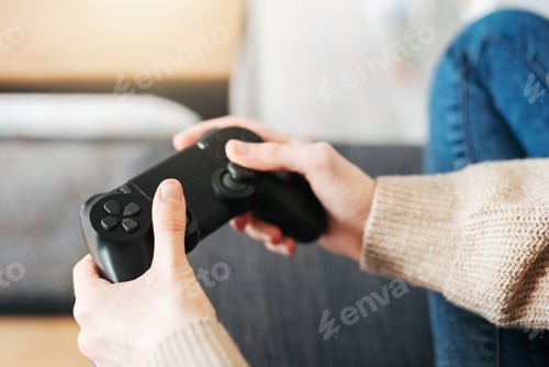 Preview: Girl playing on games console