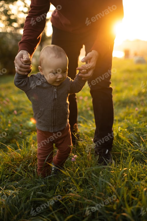 Preview: Father and his son meet the dawn. Fatherly love. The relationship between father and son.