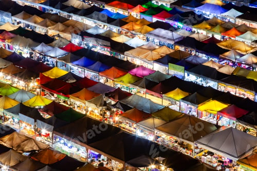 Preview: colorful Night Train Market Ratchada, Bangkok, Thailand