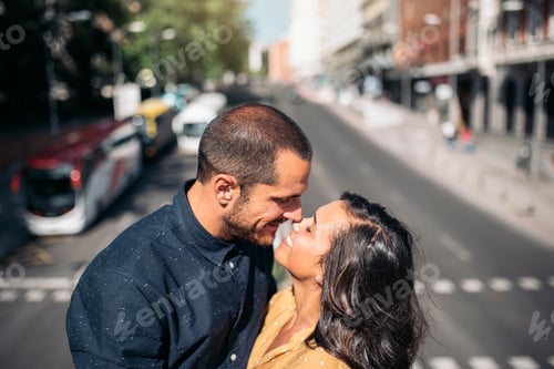 Preview: Smiling couple of lovers having fun.