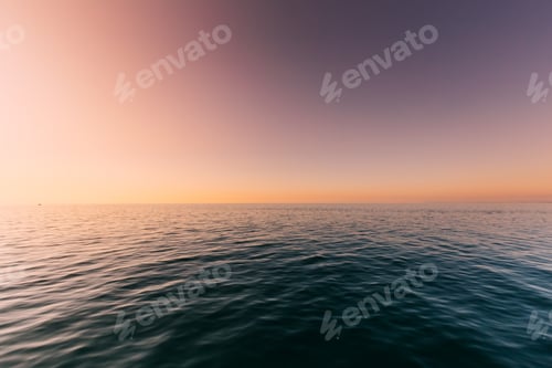 Preview: Sea Or Ocean And Colorful Sunset Or Sunrise Sky Background