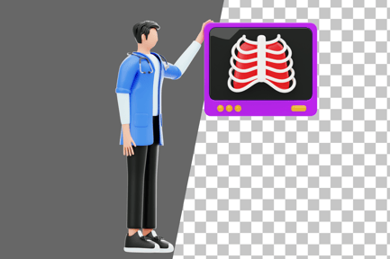 Preview: Doctor Holding X-Ray 3D Illustration