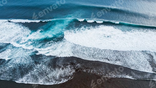 Preview: Aerial view of huge ocean waves