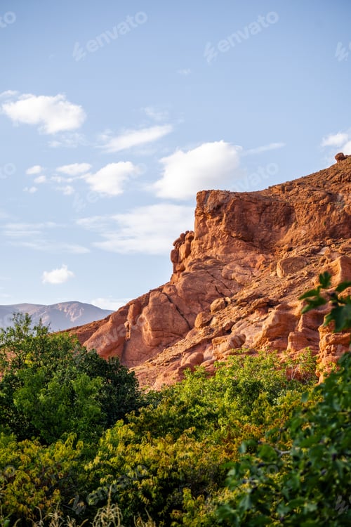 Preview: Nature, rocks and mountains in Dades Gorge Morocco during sunset