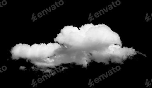 Preview: White Fluffy Cloud Against Dramatic Black Background
