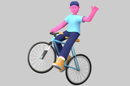 Preview: A person riding a bicycle.